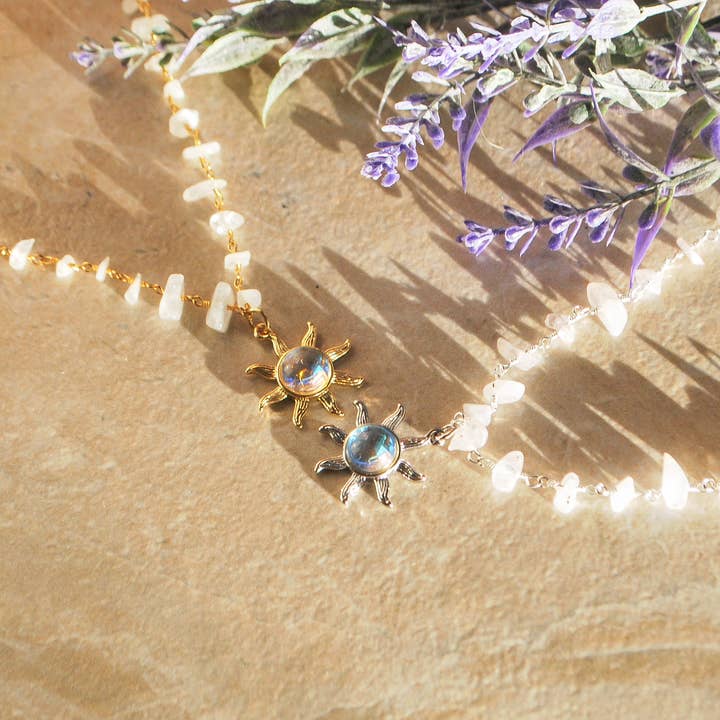 Liv Free Designs – Colar pingente/pendente por atacado – Colar Rainbow Moonstone3