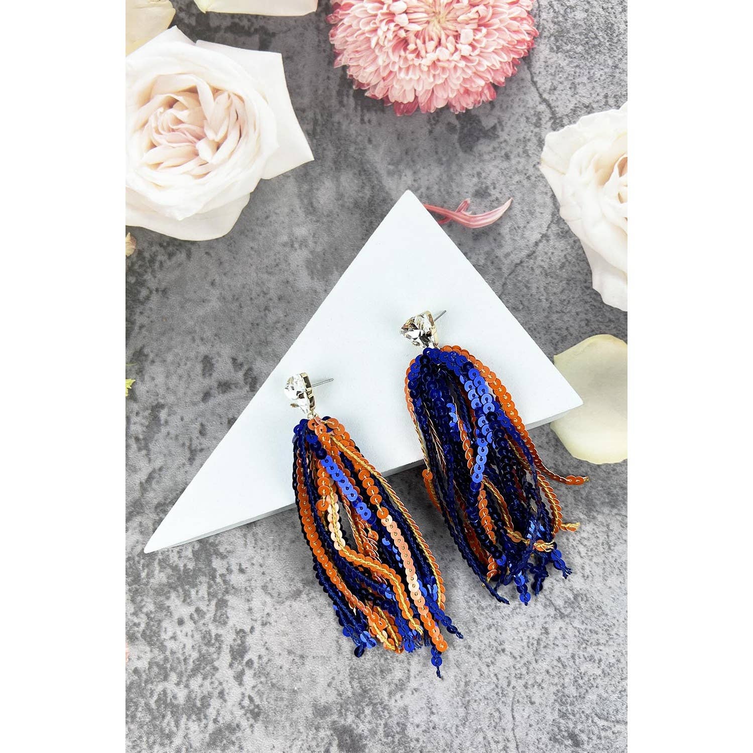 JHP Collection - Wholesale Dangle Earrings - GAME DAY SHINNY DROP SPORTS SEQUINS POST EARRINGS23