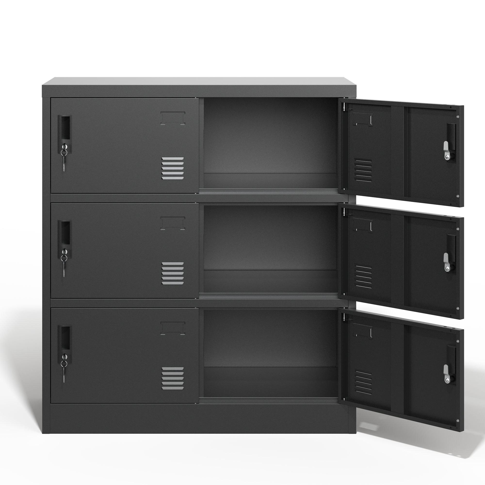 39F Inc. - Wholesale Cabinet - 6-Door Black Metal Storage Locker with Lock & Card Slot7