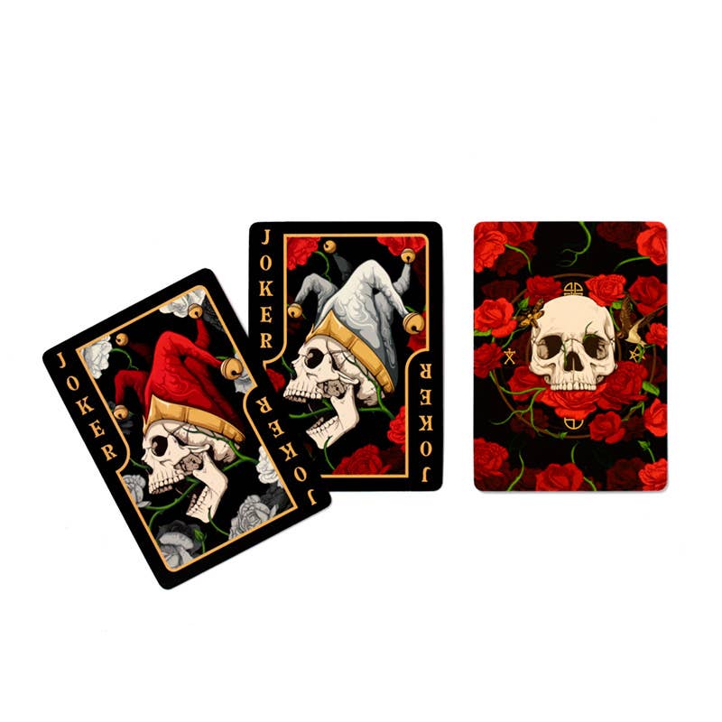 Puckator Ltd - Venta al por mayor Baraja de cartas - Baraja estándar de cartas con calaveras y rosas2