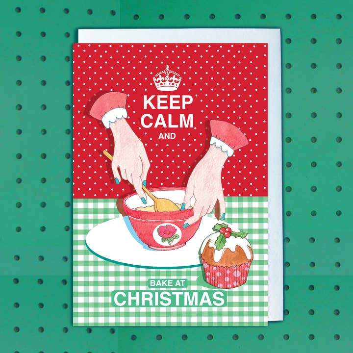 Lot de 6 cartes de Noël Keep Calm & Bake pour la vente par Siobhan at april rose