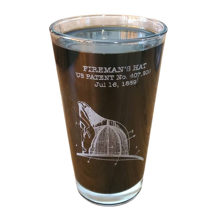 Verres à bière brevetés de pompier vintage - 4 modèles pour la vente par Killorglin Creations