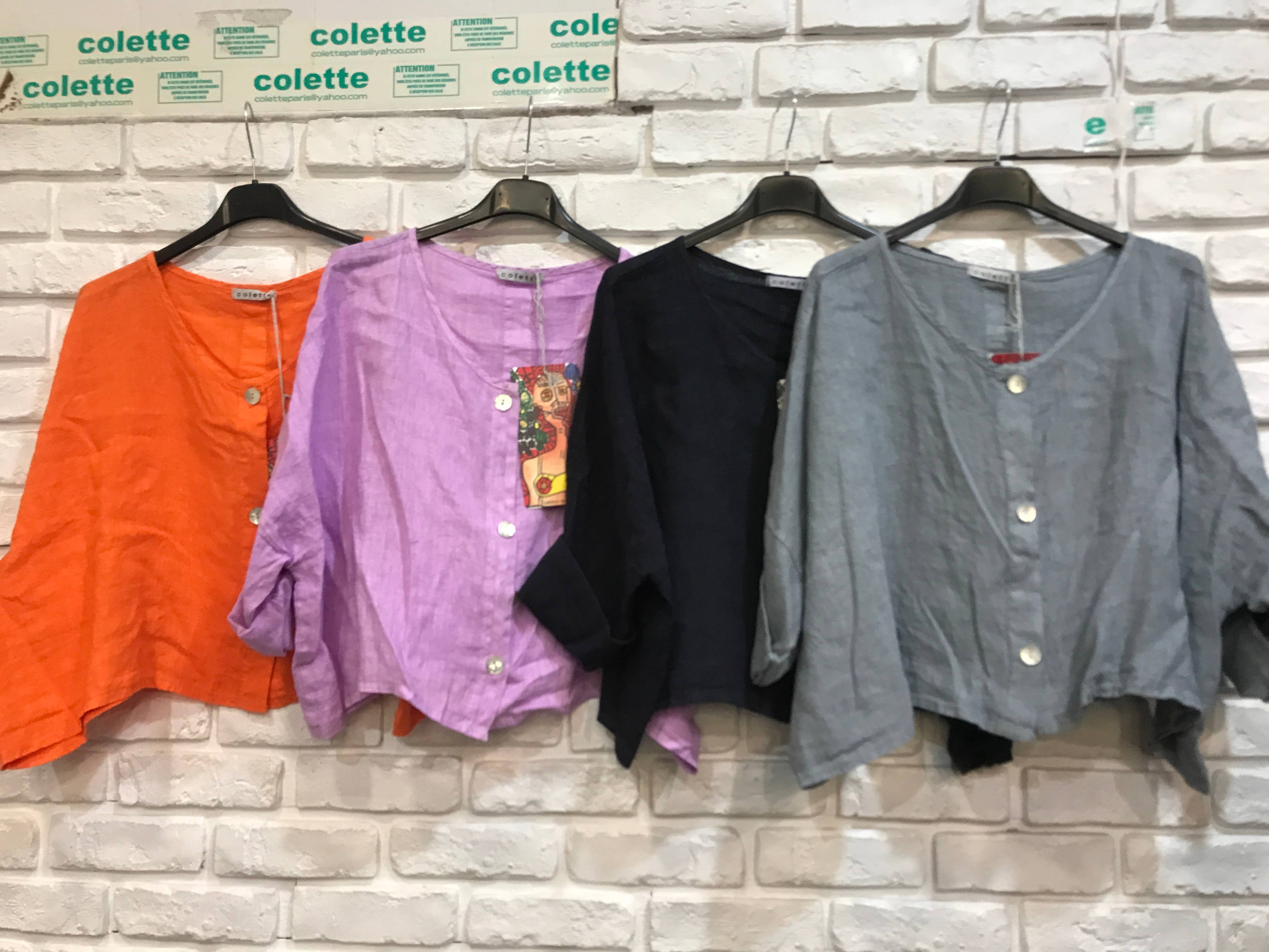 la maison des fibres naturelles - Wholesale Jacket - Women's - 3/4 sleeve linen jacket 906 100% linen20