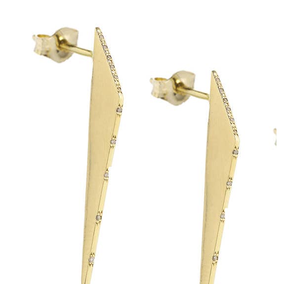 Clous d'oreilles scalènes en or pour la vente par TK jewelry