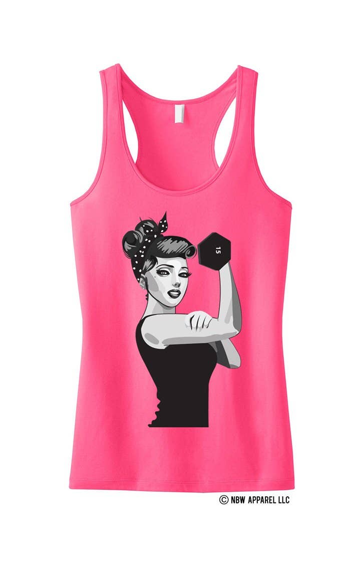 Nobullwoman Apparel - Wholesale Tank Top - Women's - Modern Rosie The Riveter Workout Tank Top0