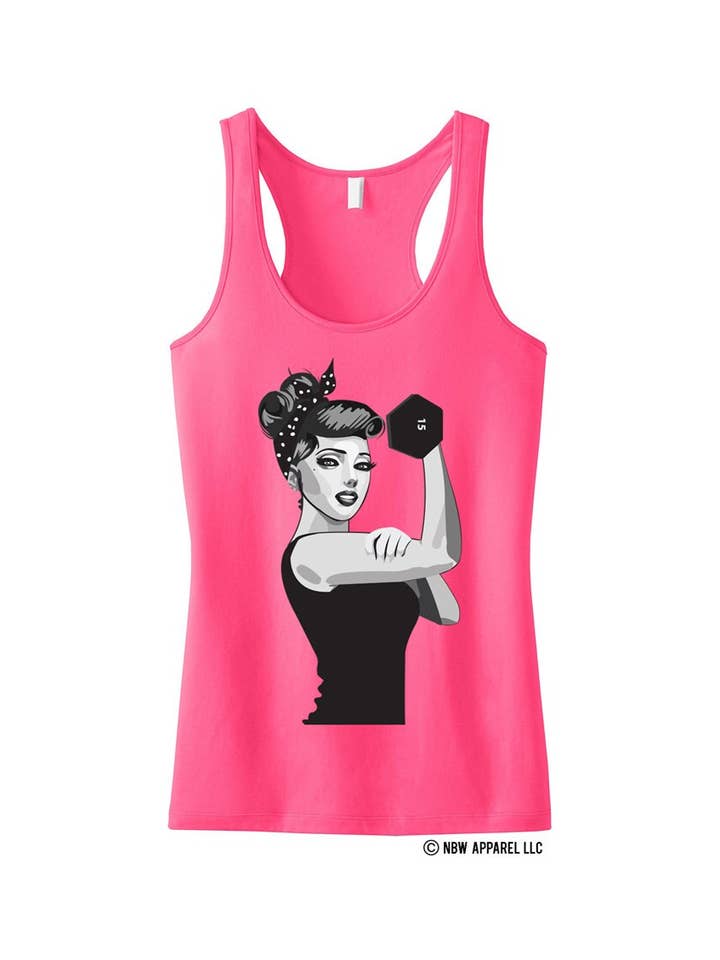 Nobullwoman Apparel - Wholesale Tank Top - Women's - Modern Rosie The Riveter Workout Tank Top