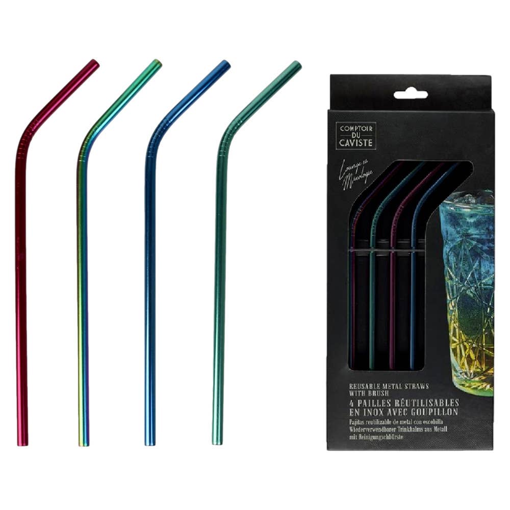 Jactal - Wholesale Drinking Straw - 4 Reusable Stainless Steel Straws0
