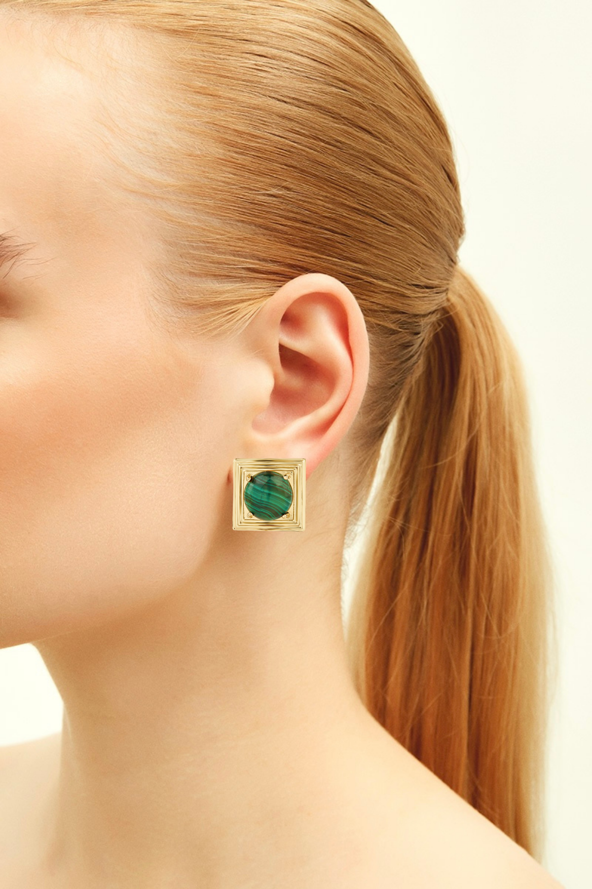 Ninon - Wholesale Stud/Post Earrings - Lampi Kare Küpe2