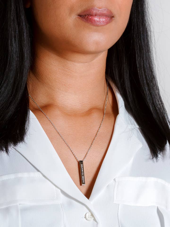 Aspire to Inspire Necklace Silver for wholesale by Blanksn Jewellery