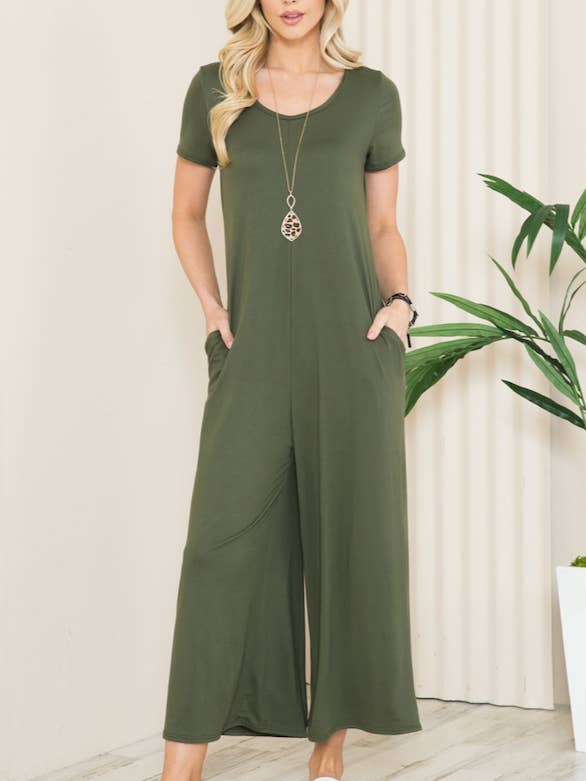 Combinaison unie à manches courtes col V avec dos bas pour la vente par aa24