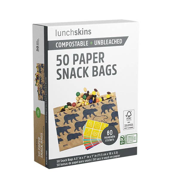 Lunchskins Sandwich Bags, Paper, Avocado - 50 bags