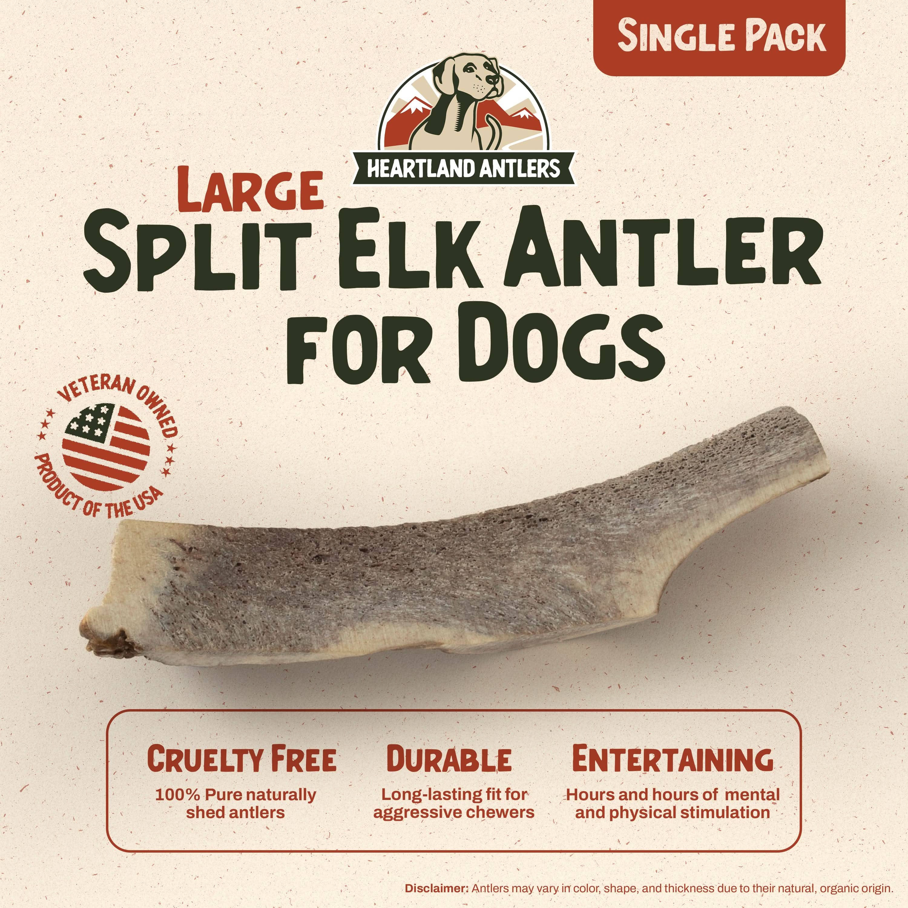 Heartland Antlers - Wholesale Pet Chew Toy - Dog - Split Elk Antler Chew - Large (45-65 lbs)1