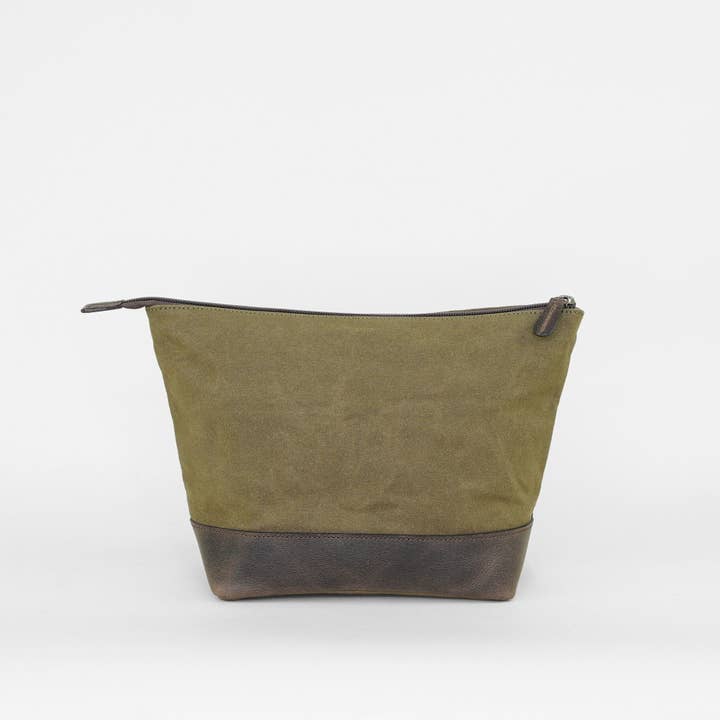 Sophos - Vendita all'ingrosso Beauty case - Unisex - Borsa da bagno triangolare in tela cerata verde oliva6