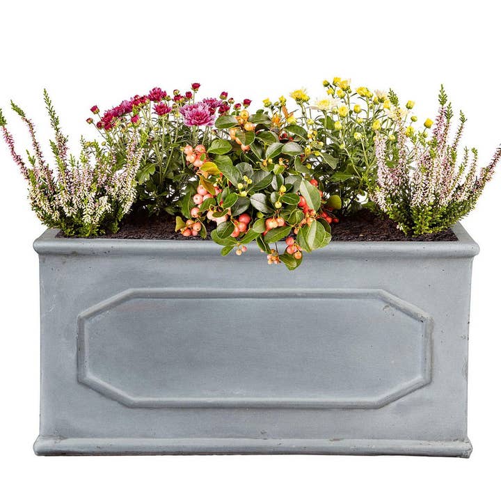 Idealist Lite Fibrestone Planters - Vendita all'ingrosso Fioriere - IDEALIST - Fioriera in finto piombo Chelsea, colore grigio chiaro
