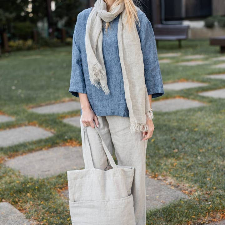 VIKOLINO – Großhandel Schal – Damen – Transparenter Leinen-Schal (Gaze)1