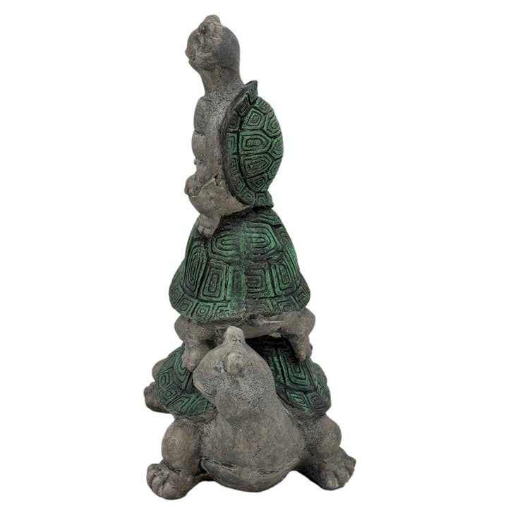 Galt International Company - Vendita all'ingrosso Ornamenti/decorazioni per esterni - Statua da giardino con tripla tartaruga da 15 pollici