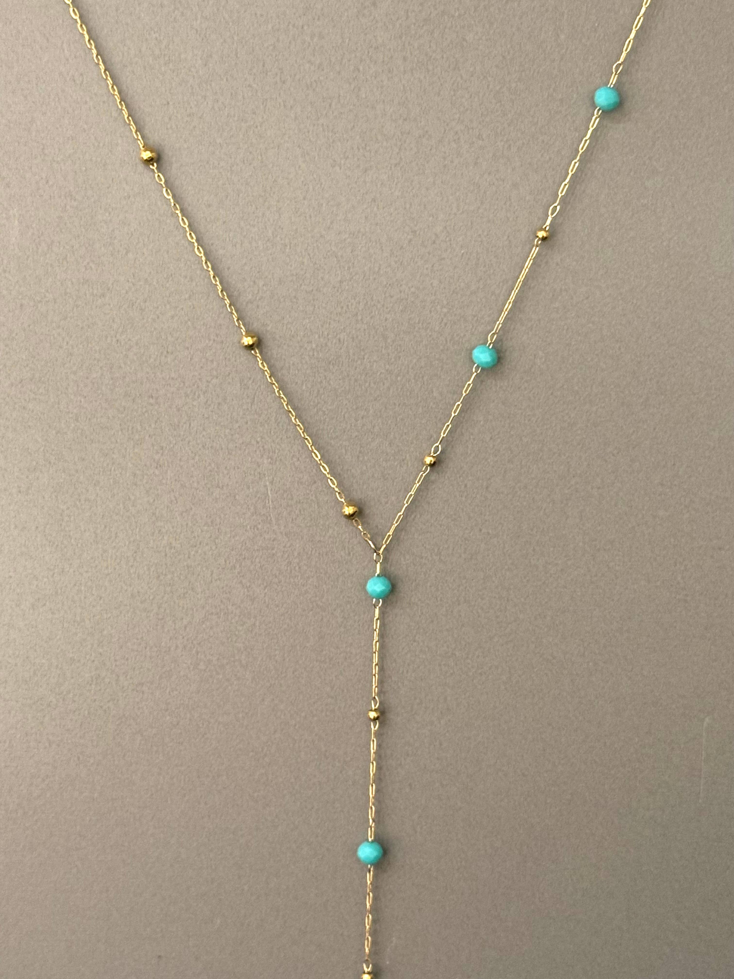 Cassette Barcelona - Wholesale Y-Neck/Lariat Necklace - Calmera Fineline Necklace w Mineral Stones2