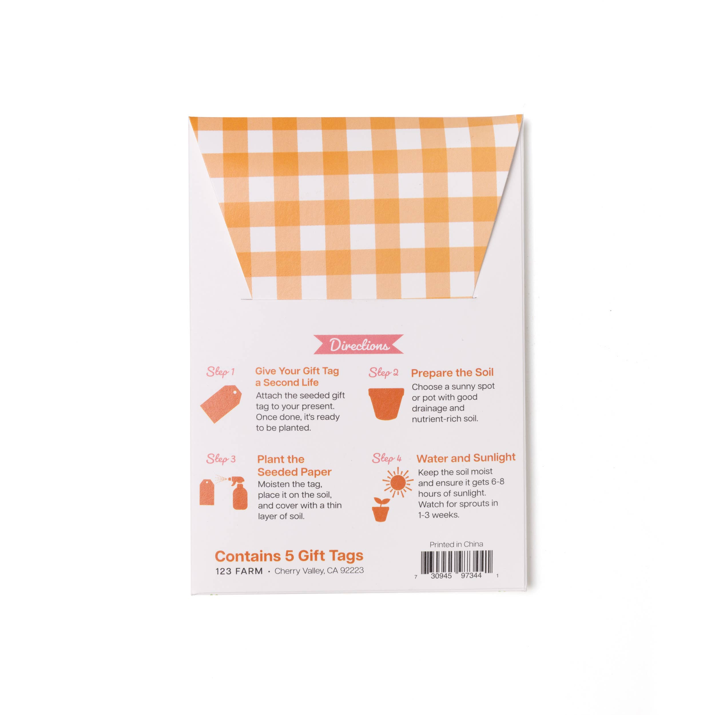 123 Farm - Wholesale Gift Tag - Plantable Seed Gift Tags - Vintage Seed Design, 5 Gift Tags10