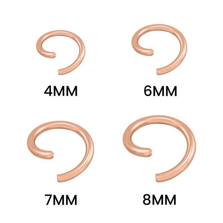 WJW - Wholesale Craft Supplies - 100 Pack 18K Rose Gold PVD Coated Jump Ring Connectors