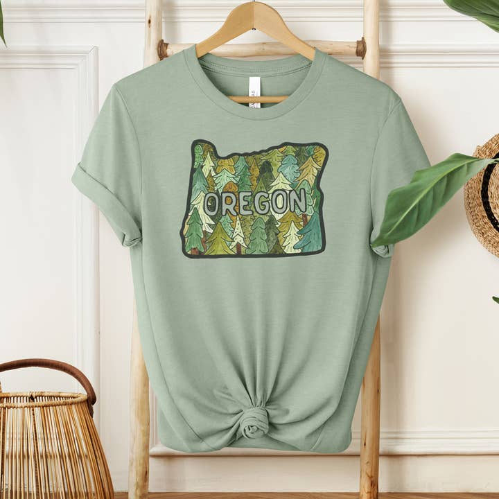 Oregon Trees Unisex Cotton Blend Tee for wholesale by Sticker Girl, formerly KPB Apparel