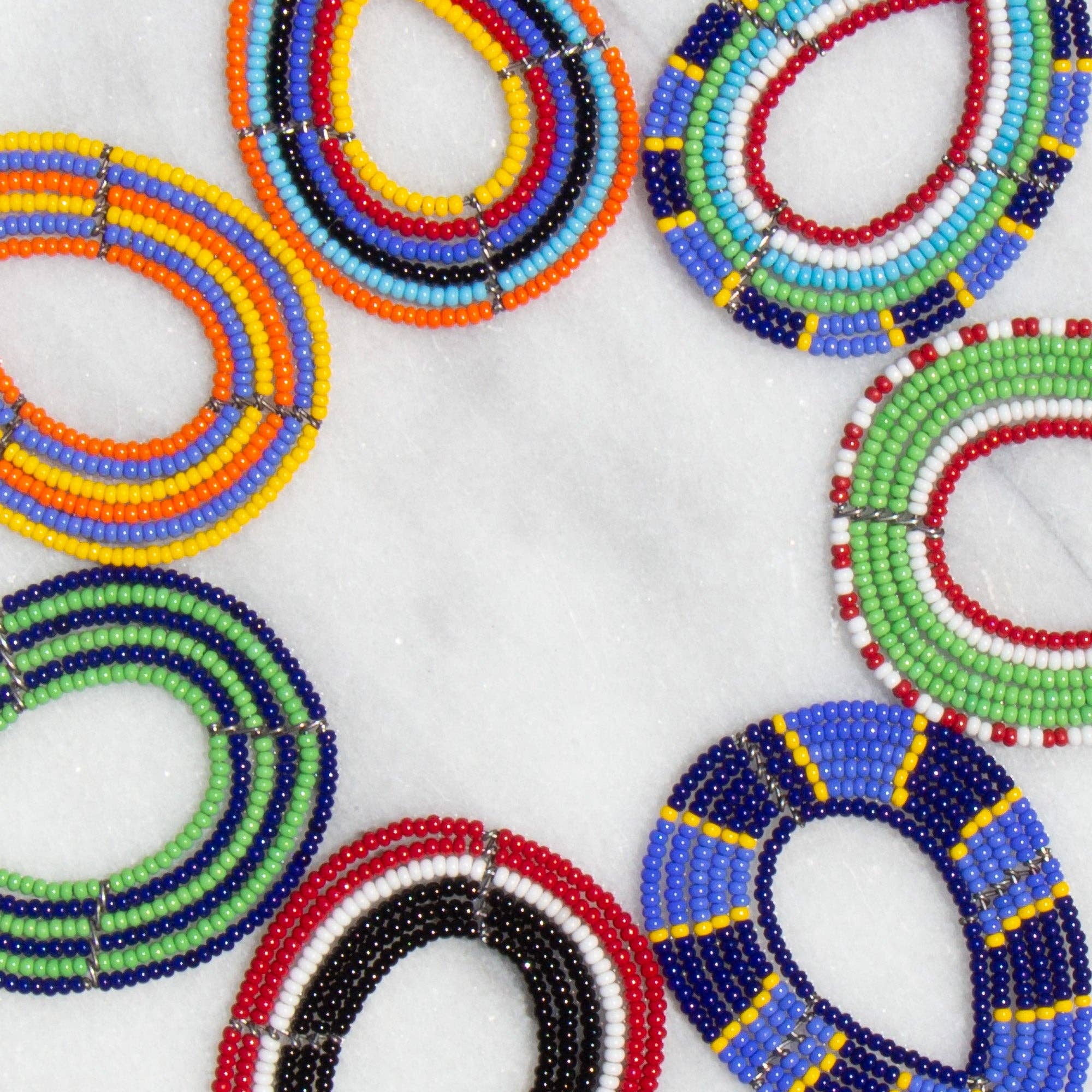 Global Crafts - Wholesale Dangle Earrings - PACK OF 5 -Maasai Bead Multicolor Teardrop Earrings - ASSORTED COLORS3