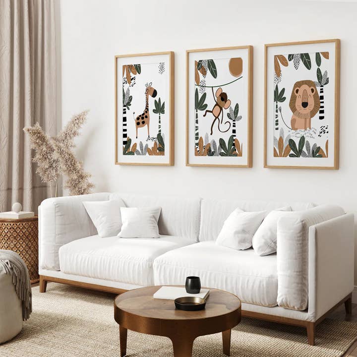 Art Lane - Wholesale Art Print - Safari Animals Wall Art. Nursery Dorm Decor