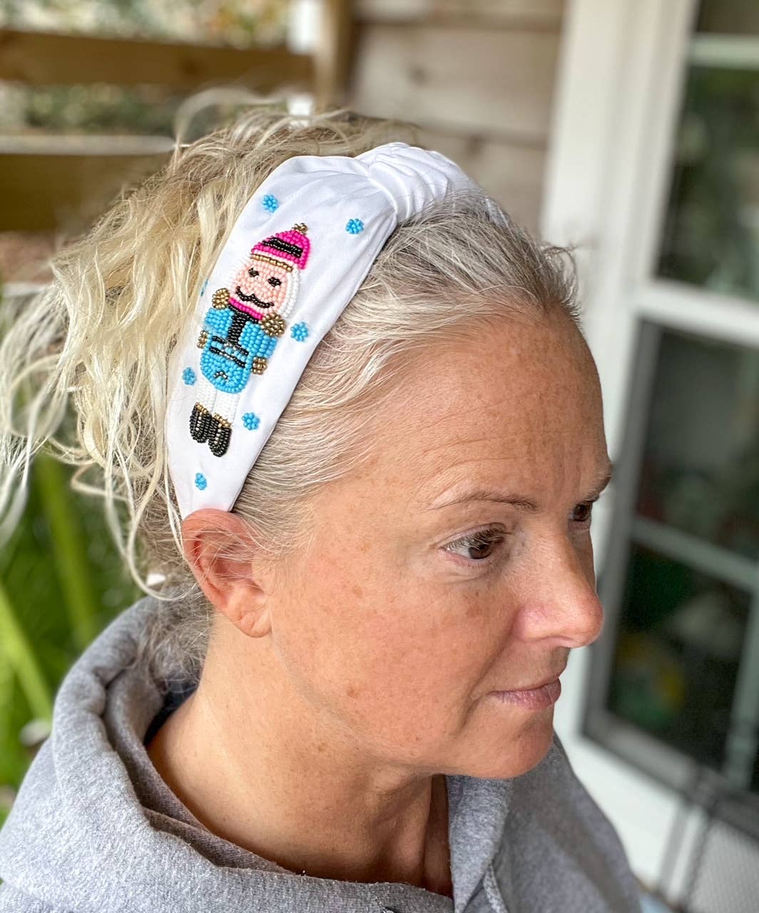 OBX Prep - Wholesale Fashion Headband - Women's - Christmas Pink Blue Nutcracker Beaded Headband OBX Exclusive5