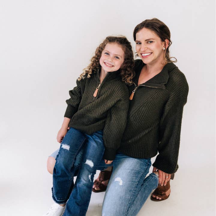 HAHA MAMA Clothing - Wholesale Knit Sweater - Kids - Dark Green Sweater - Child8