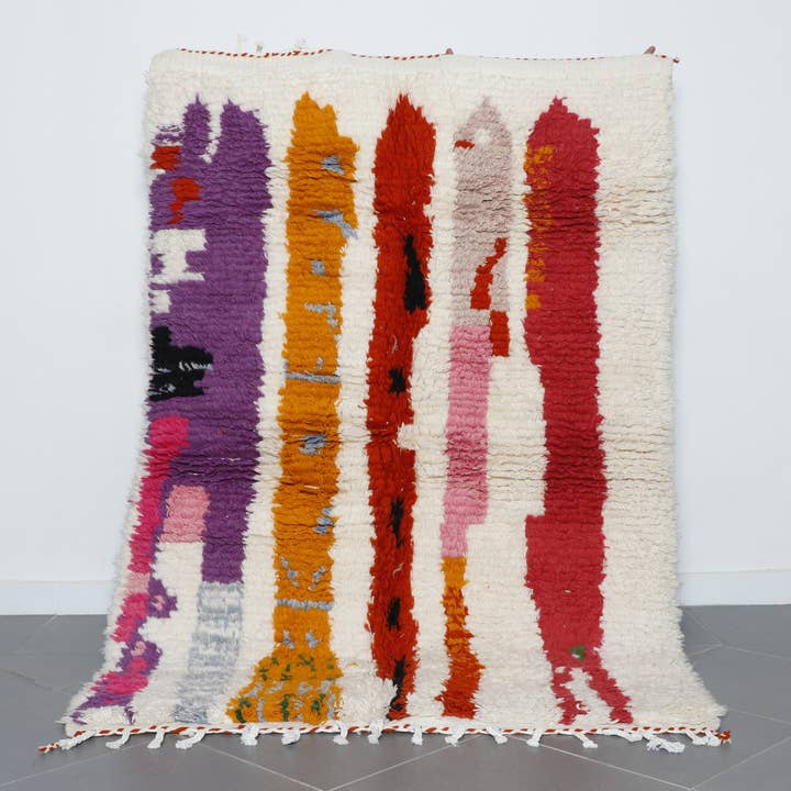 Flerfärgad Abstrakt Berber Ullmatta, Konstnärlig Randig Design för wholesale av MUSMUSRUGS