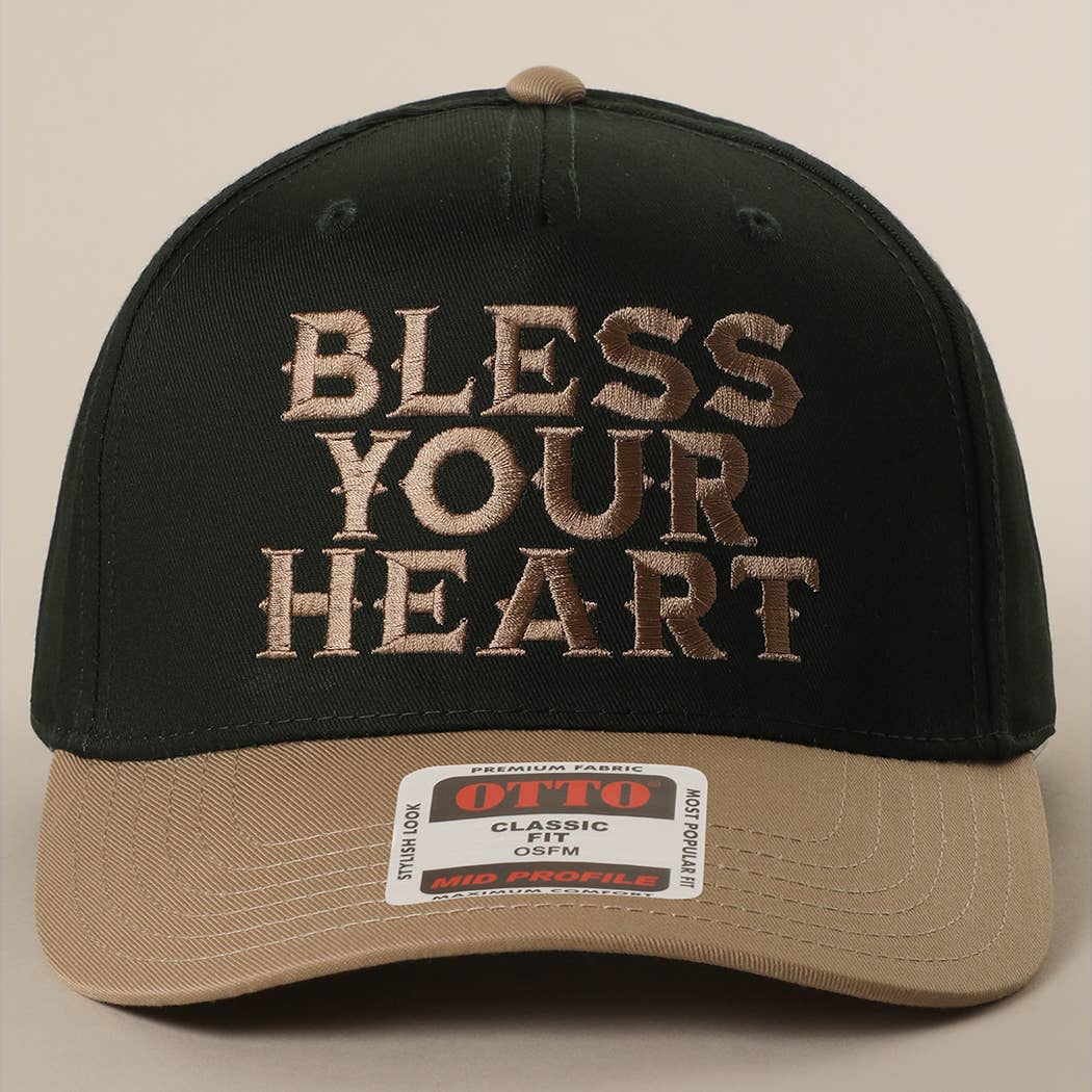 Fashion City - Wholesale Baseball Cap - Unisex - BLESS YOUR HEART Embroidery Trucker Hat 1