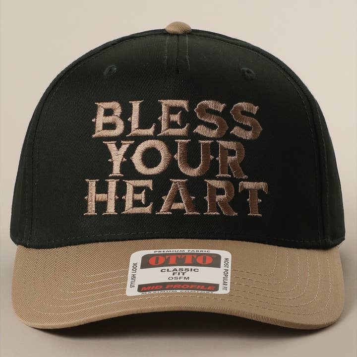 Fashion City - Wholesale Baseball Cap - Unisex - BLESS YOUR HEART Embroidery Trucker Hat 1