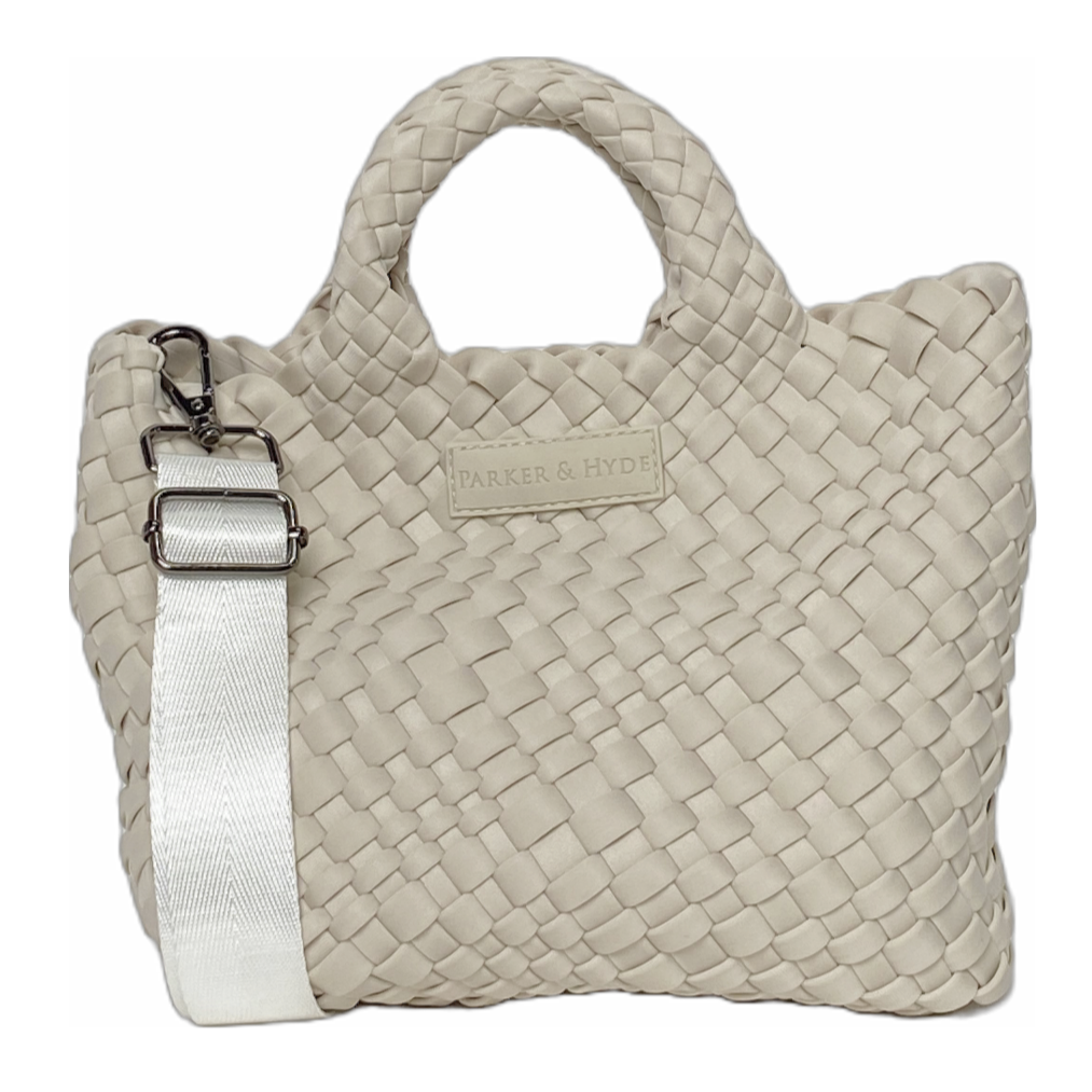 Parker & Hyde - Wholesale Tote Bag - Women's - Mini Woven Tote - Bone4