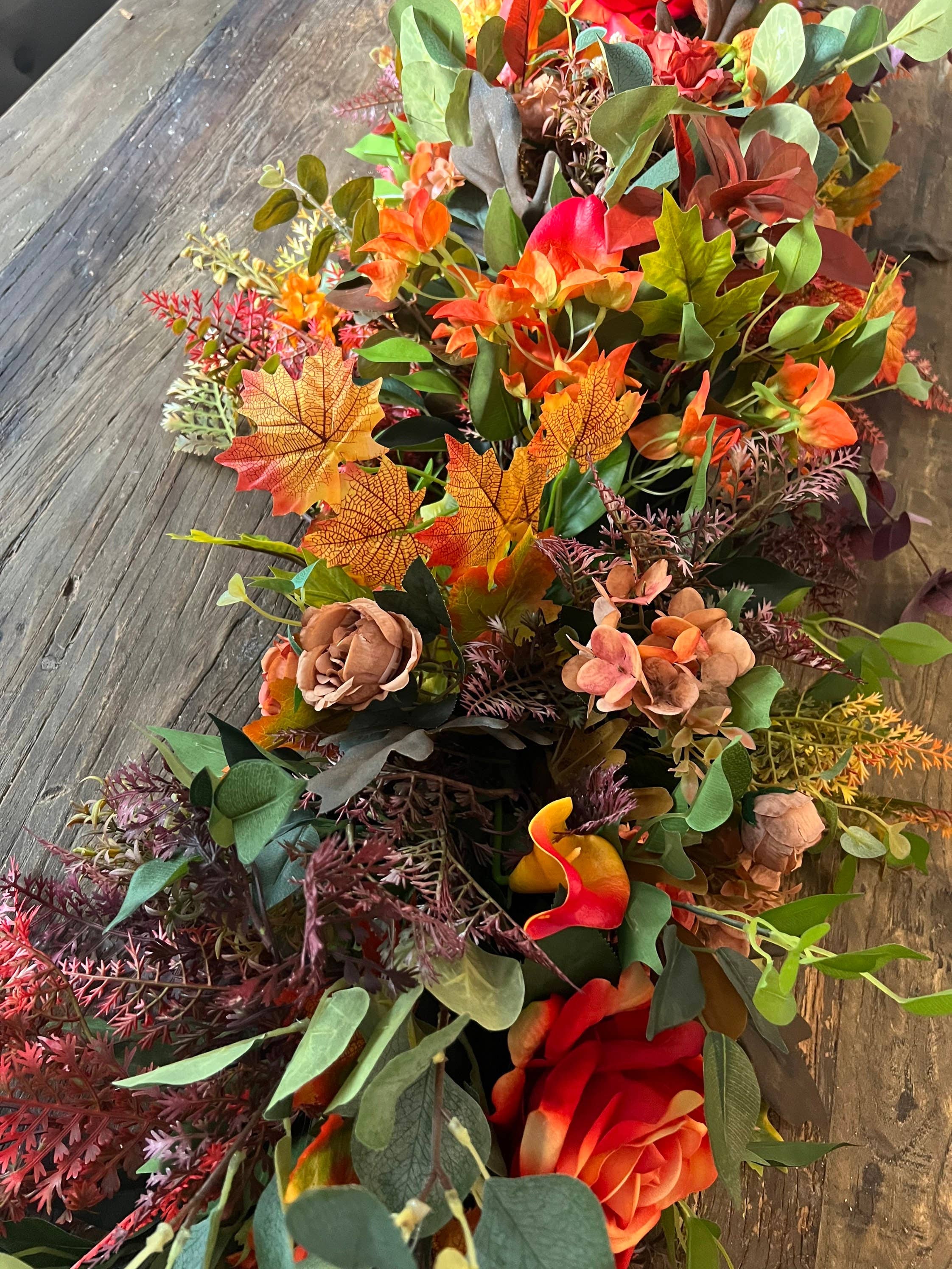 IVY CRUZ - Wholesale Artificial Flowers - Fall Flower Swag, Fall Table Swag, Fall Table Arrangement2