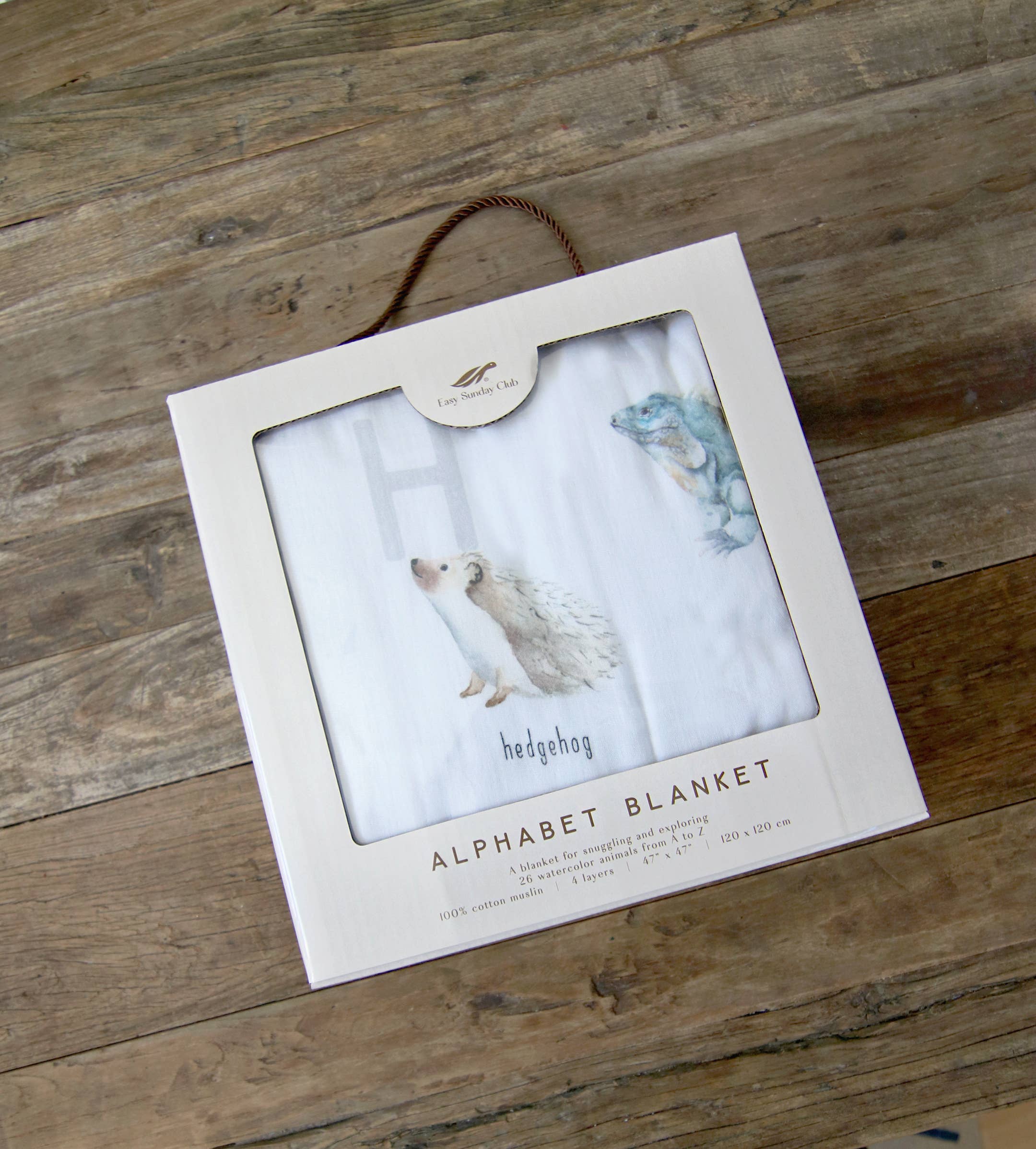 Easy Sunday Club – wholesale Bedding blanket – Kids & Baby – SOLD OUT - Cotton Muslin Watercolor Animal Alphabet Blanket8