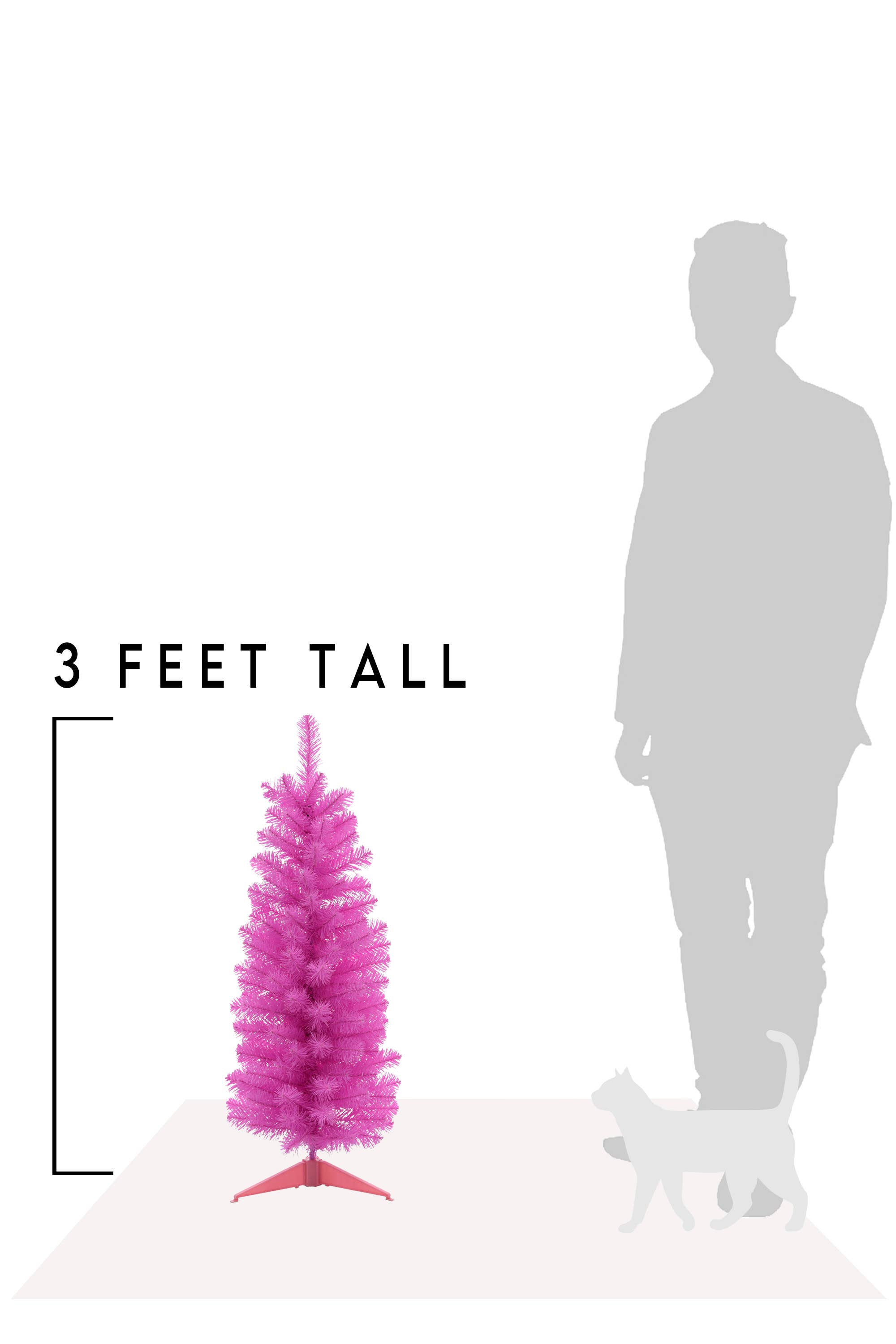 3' Colorful Pink Tabletop Tree with Plastic Stand for wholesale on Faire3