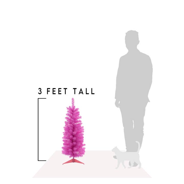 3' Colorful Pink Tabletop Tree with Plastic Stand for wholesale on Faire3