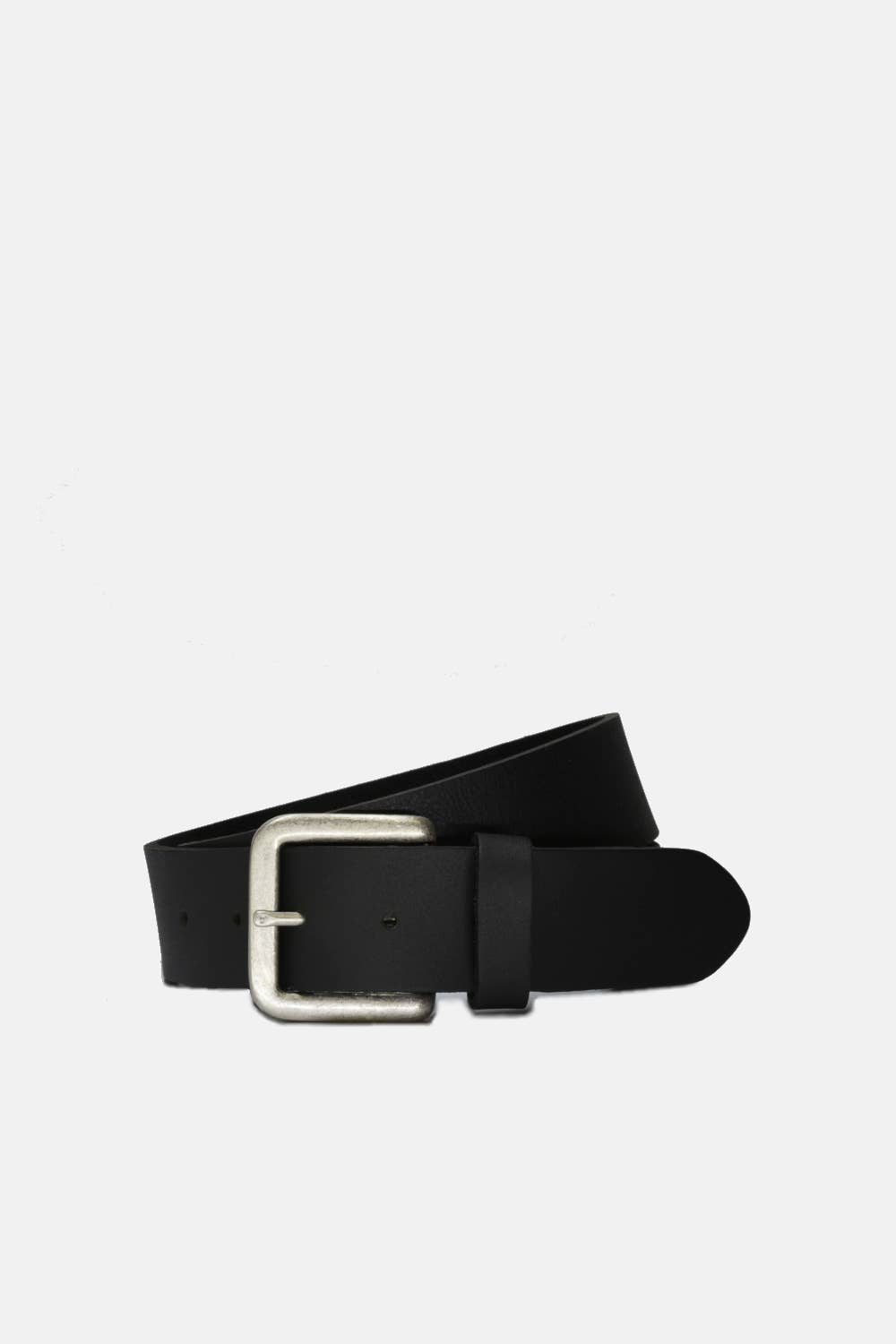 Curated Basics - Wholesale Belt - Unisex - Wide Black Leather on Steel Buckle Belt