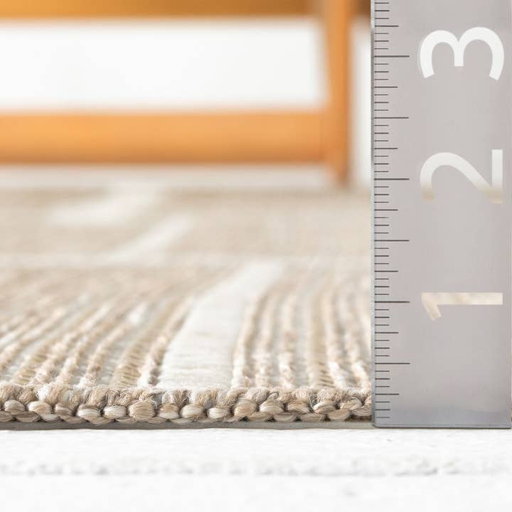 Abani Rugs - Wholesale Area Rug - Ocean Gridscape Beige Brown Indoor/Outdoor Area Rug6