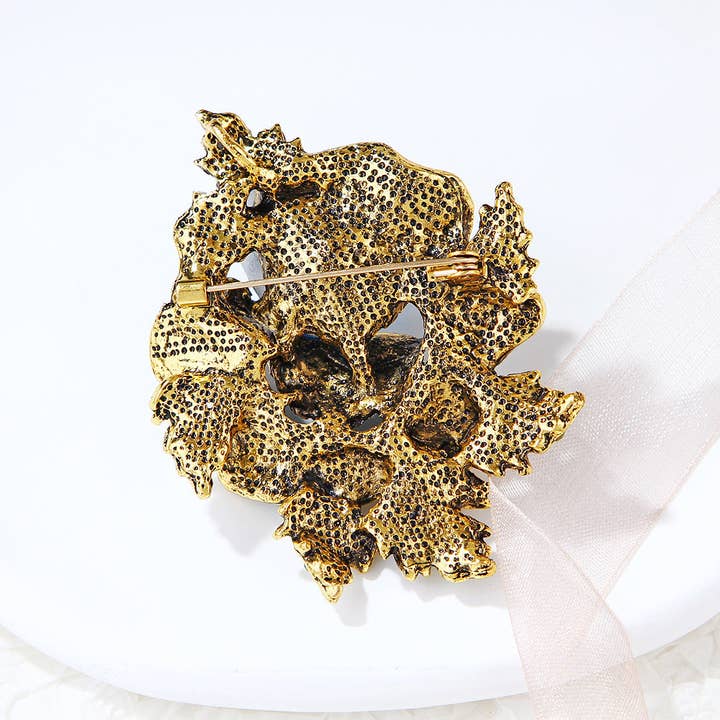 Ole - Wholesale Brooch - Floral Rhinestone Pin PA40749