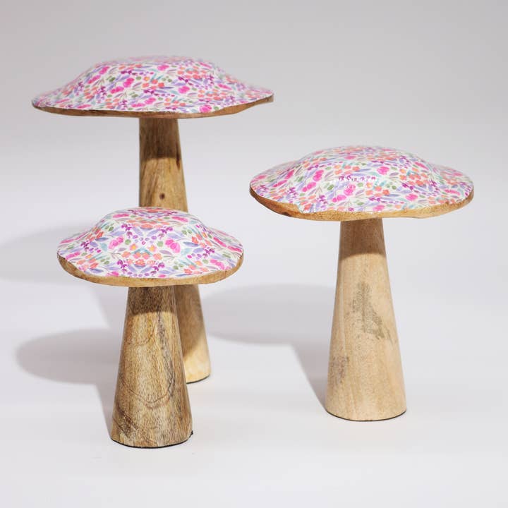 Ancient Wisdom - Wholesale Decorative Figurine - Med Mushroom - 15cm - Pretty Floral