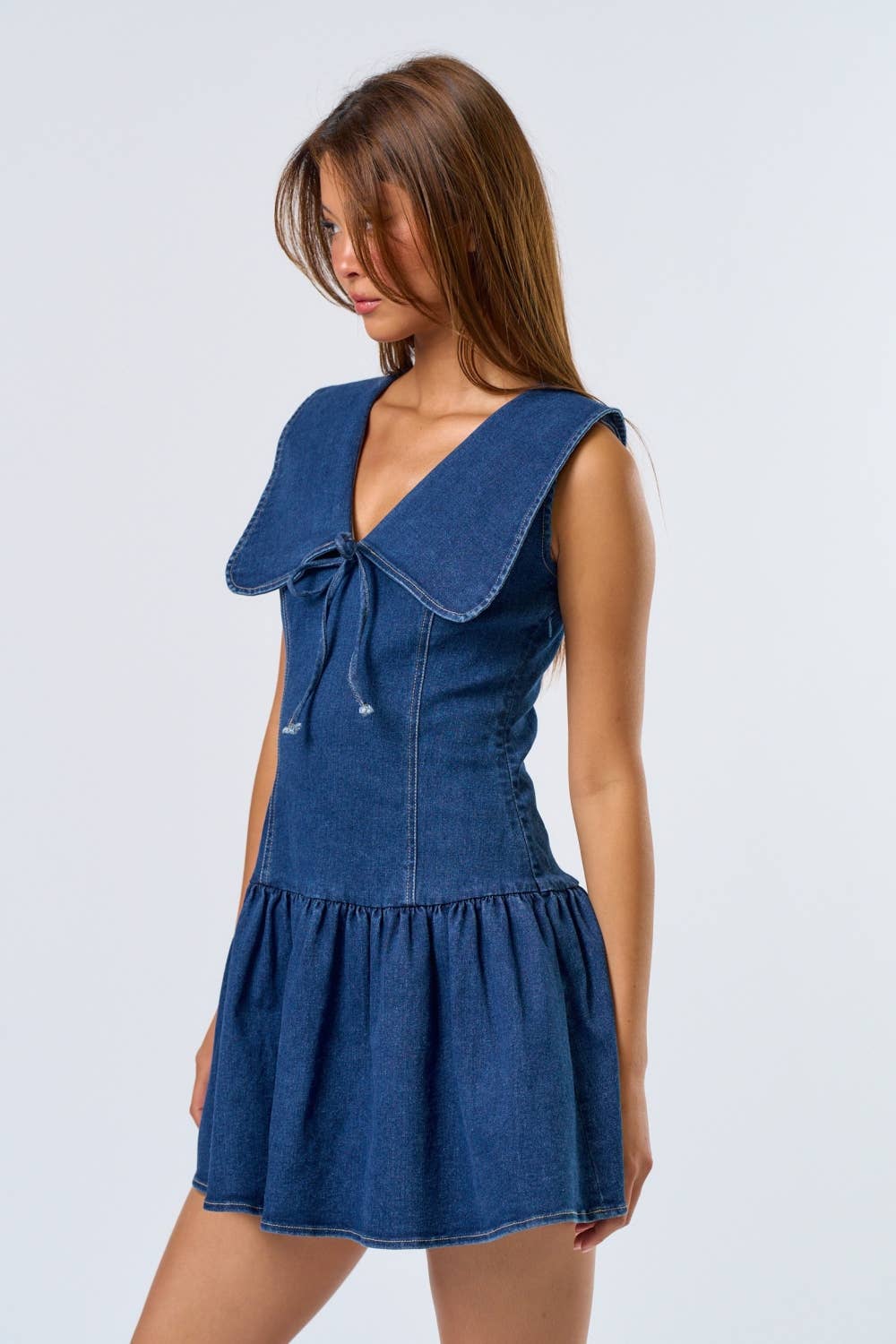 IBD31917 Denim Bib Mini Dress  for wholesale on Faire2