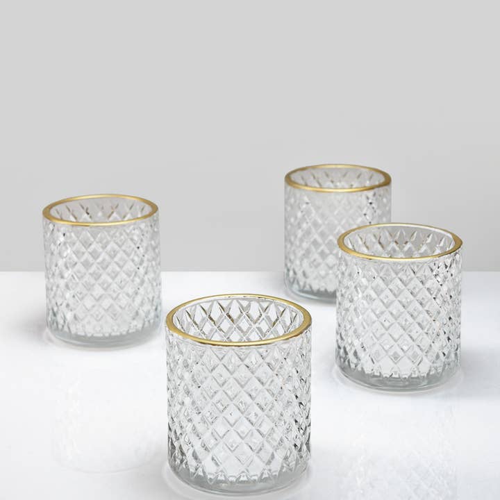 Jamali Garden - Wholesale Candle Holder - Brillant Gold Rim Votive Holder0