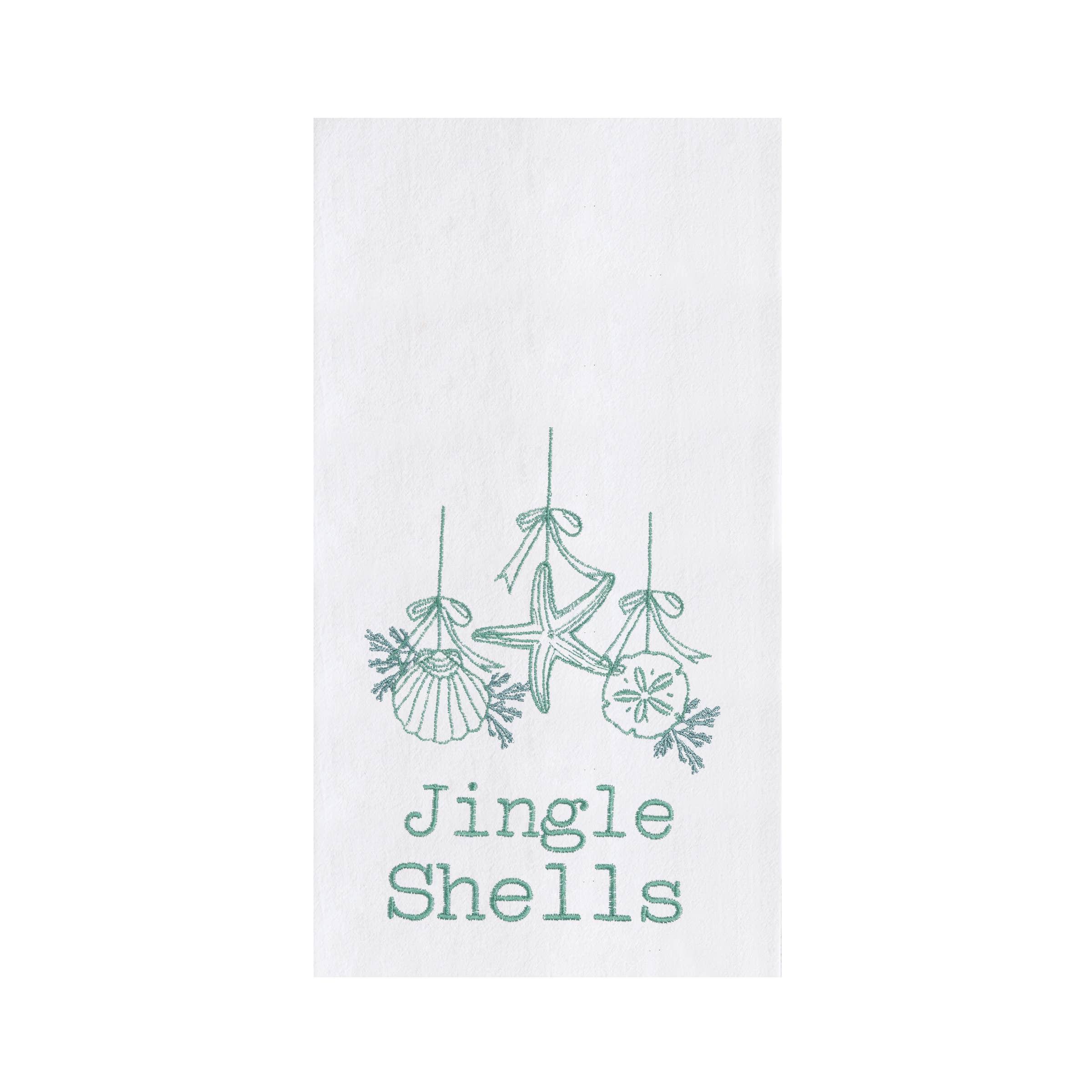 C&F Home - Wholesale Tea Towel - Christmas Jingle Shells Coastal Kitchen Towel