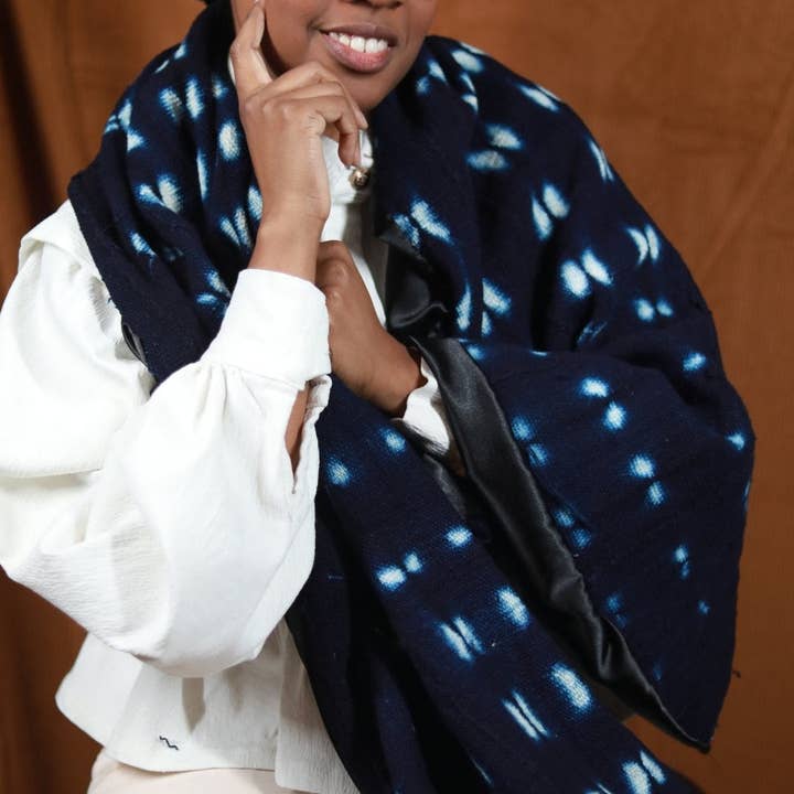 Têt Maré - Wholesale Scarf - Women's - Indigo bogolan scarf3