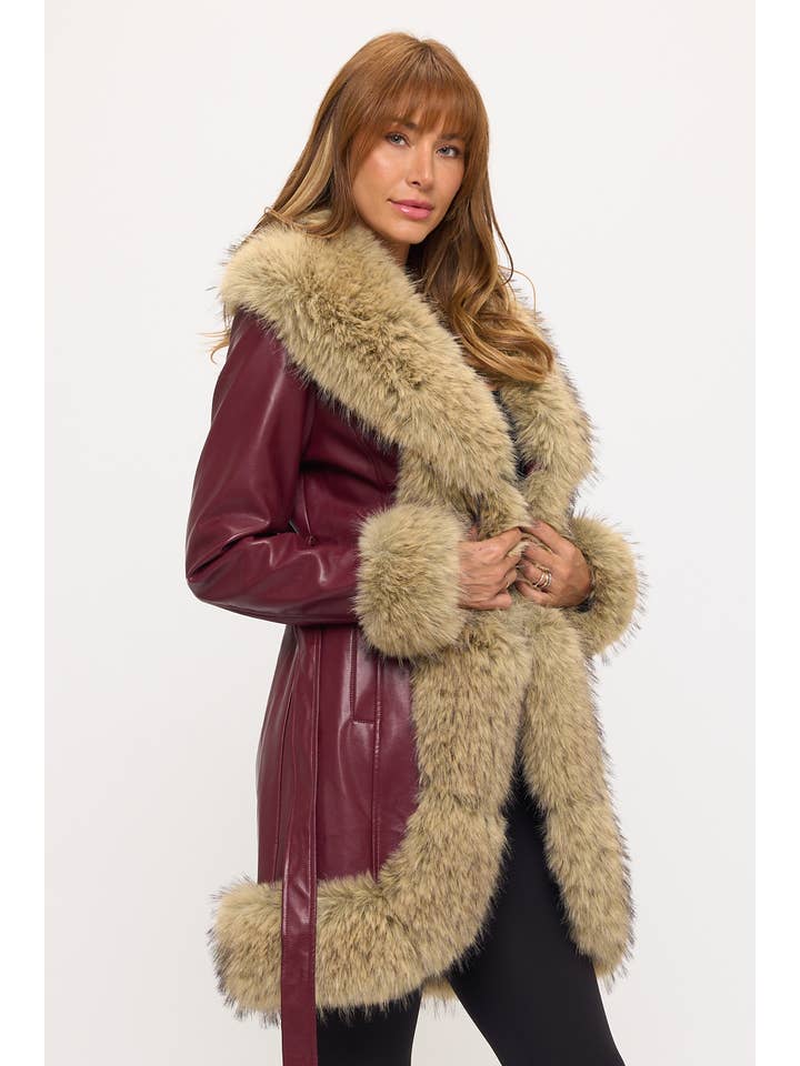 Coalition Apparel Inc – Engroshandel Pels-/kunstpelsfrakke - Dame – CLAPC0018: Boardwalk Luxe Kontrastfrakke5