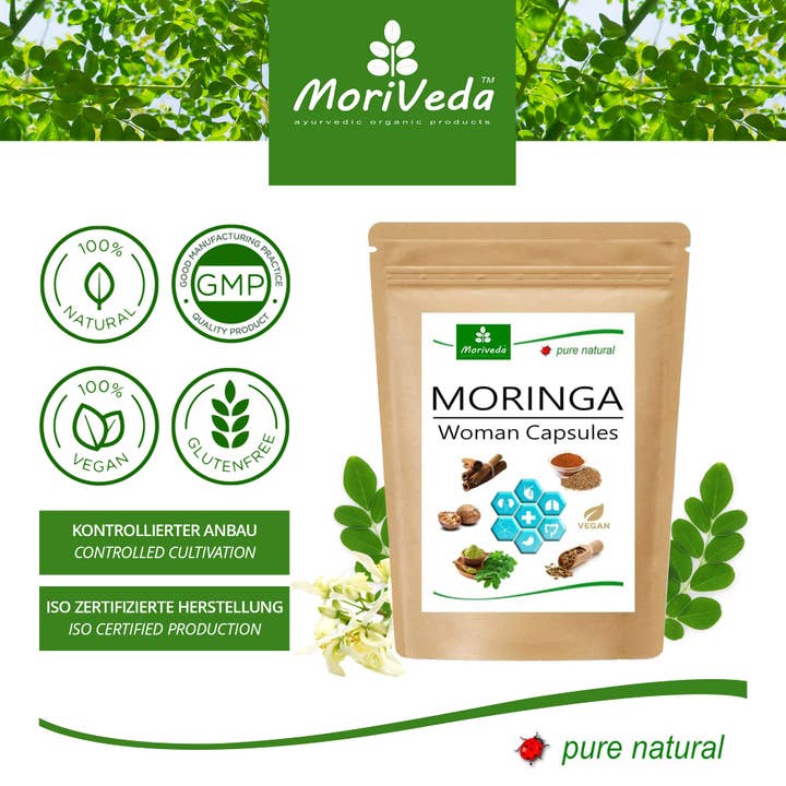 AMTEC Trading GmbH - Vendita all'ingrosso Vitamine/integratori orali - MoriVeda® Moringa Woman Capsule per il ciclo della menopausa 120 pezzi