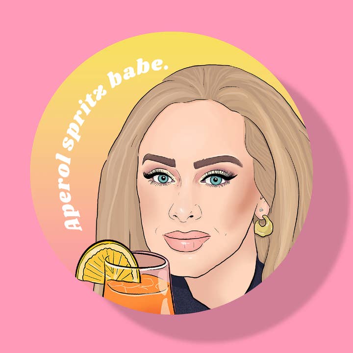 The Queer Store - Venta al por mayor Posavasos - Posavasos Adele con respaldo de madera dura | LGBT | Pop Star fan art0