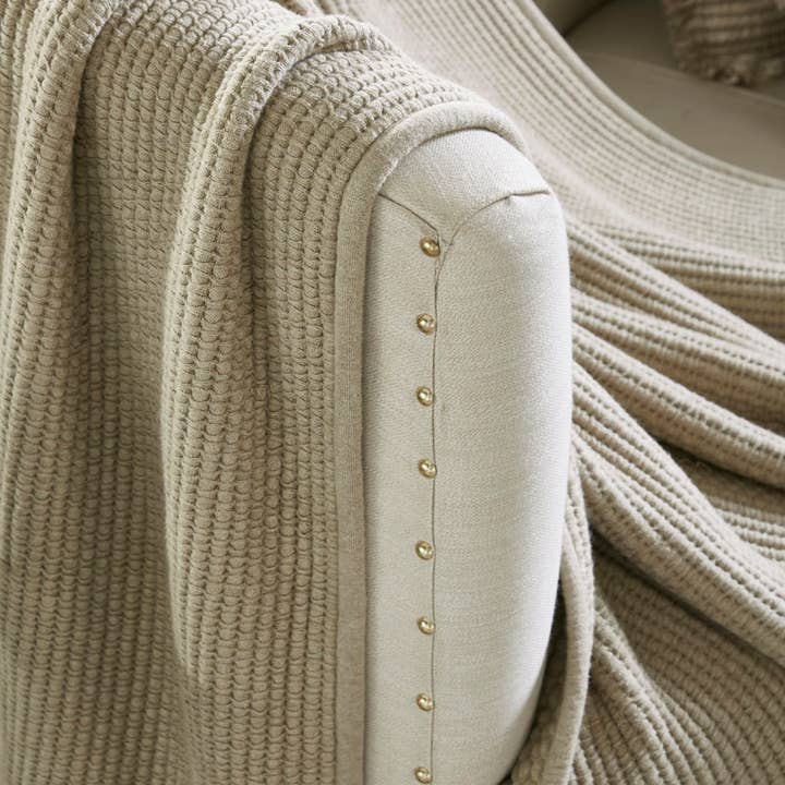 Dakota Popcorn Throw Blanket I 50"x 70" I Natural for wholesale on Faire3