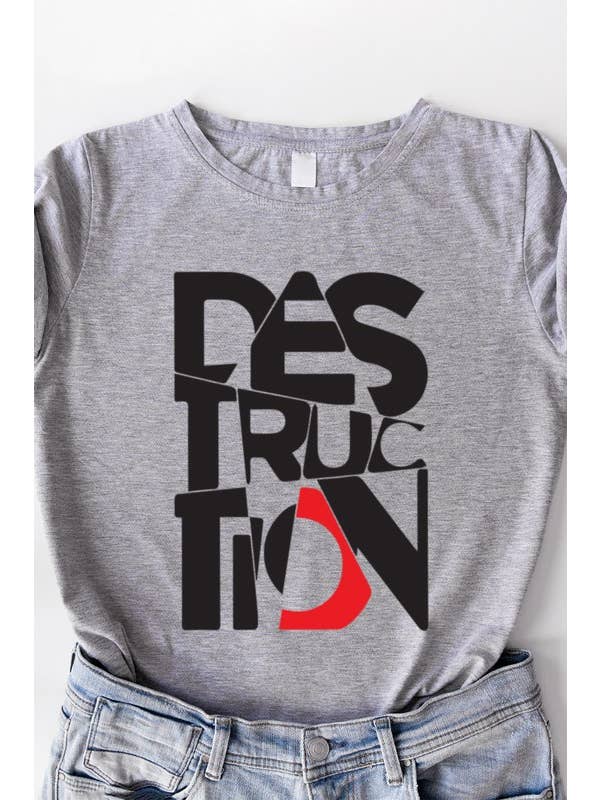 DOTCOM - Wholesale Screen Printed T-Shirt - Women's - Destruction2