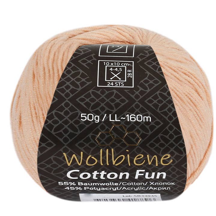 Wollbiene - Venta al por mayor Hilos - Lana Cotton Fun para todas las estaciones, mezcla de algodón y lana para tejer, 50 g